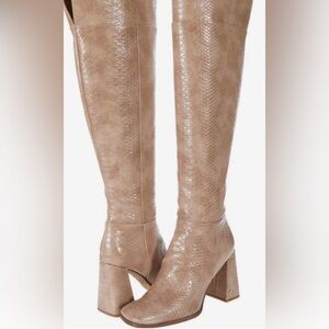 Sam Edelman Circus Tan/ Pink Over the Knee-High Women's Boots size 8.5